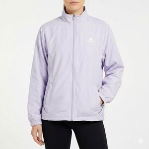 Adidas Women’s Plus Size Windbreaker Lavender Mesh Lined Zip Jacket 2X